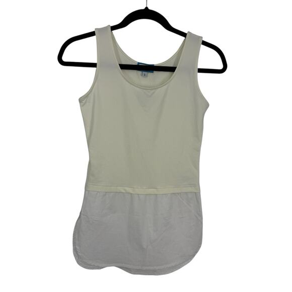 Skinny Shirt Sleeveless Layering Blouse Womens size Small White Slimming NEW - Picture 1 of 14